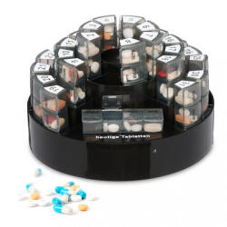 Relaxdays Gyógyszeradagoló Tabletta doboz 31 nap 4 rekeszes 10045095