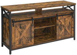 VASAGLE TV szekrény, 65 colos, állítható polcokkal, rusztikus barna 150x40x50cm (LTV071B01V1)