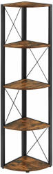 VASAGLE Sarok állópolc, tárolópolc, multifunkciós, rusztikus barna 32x32x156cm (LLS805B01)