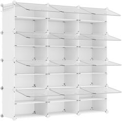 SONGMICS Cipőtartó szekrény, 12 szintes akár 48 pár cipőhöz, állítható, fehér (LPC040WZ02)