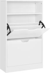 VASAGLE Cipős szekrény 2 rekesszel, fehér 60x24x102cm (LBC040W01V1)