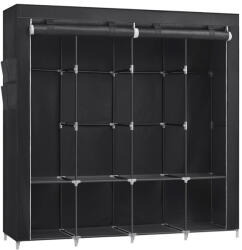 SONGMICS Ruhatároló szekrény, hordozható gardrób, 4 akasztós rúd, fekete 45x170x167cm (RYG094B02)