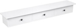 SONGMICS Lebegő fali polc 3 fiókkal, tároló polc, fehér 80x15x10cm (LWS085W01)