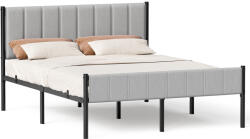 VASAGLE Kétszemélyes ágykeret, 160x200 cm, kárpitozott fejtámlával, szürke (RMB975G01)