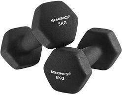 SONGMICS Kézi súlyzókészlet 2 x 5 kg neoprén borítással, fekete (SYL60BK)