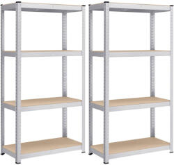 SONGMICS Polcos állvány, állítható magasságú, fém és MDF, szürke 200x100x50cm (GLR048E01)