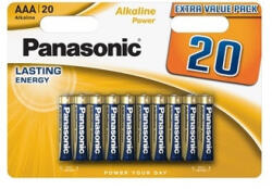 Panasonic Alkaline Power LR03APB/20 1, 5V AAA tartós mikro elem (Panasonic-LR03APB-20)