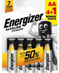 Energizer Alkaline Power LR6/4+1 1, 5V tartós AA ceruza elem (Energizer-Alkaline-Power-LR6-4-1)