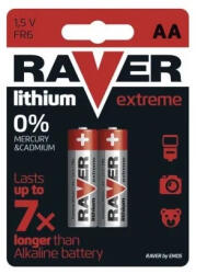 RAVER Lithium L91/2 B7821 1, 5V tartós AA ceruza elem (Raver-L91-2)