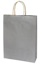 Creative Dísztasak CREATIVE Classic Simple L 26x35x8 cm kraft egyszínű ezüst sodort füles (71439) - nyomtassingyen