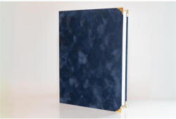  Oklevéltartó, A4, exkluzív, plüss, 4 fém sarokkal, kék (5999131712645) - nyomtassingyen