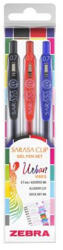Zebra Zseléstoll készlet, 0, 33 mm, nyomógombos, ZEBRA "Sarasa Clip Urban Vibes", 3 különböző szín (99433) - mystock