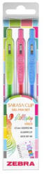 Zebra Zseléstoll készlet, 0, 33 mm, nyomógombos, ZEBRA "Sarasa Clip Lollipop", 3 különböző szín (99431) - mystock