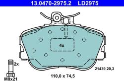 ATE Sada brzdových platničiek kotúčovej brzdy ATE 13.0470-2975.2 (13.0470-2975.2)