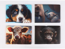  Diák- és igazolványtartó, fekvő, 6 betét lappal, mintás PVC, "Többlapos", állatok - tonerpiac