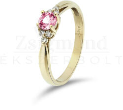  14 karátos arany gyűrű gyémánttal és zafírral (AU12703) AU12703
