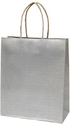 Creative Dísztasak CREATIVE Classic Simple M 22x25x10 cm kraft egyszínű ezüst sodort füles (71438)