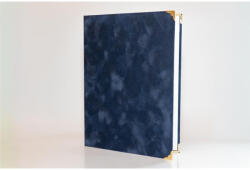  Oklevéltartó, A4, exkluzív, plüss, 4 fém sarokkal, kék (5999131712645) - tonerpiac