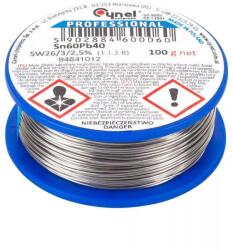 Cynel Rola fludor SN60PB40 Flux 2.5% CYNEL 2.5mm 100g (LUT0111-100) - pretexpert