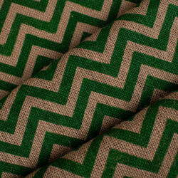 Takoy Material decorativ din iută naturală cu model în zigzag verde