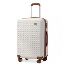 Konofactory Bézs erős luxus bőrönd TSA zárral "Journey" - M, L, XL méret (K486solo-white-HU)