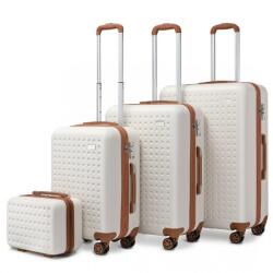 Konofactory Bézs 4 részes keményfedeles utazóbőröndszett „Journey - S, M, L, XL (S2486set4in1-white-HU)