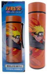 Naruto fém kulacs, termosz digitális hőmérővel 450ml (BOT377) - iskolataskawebshop