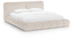 Micadoni Bézs kárpitozott ágyneműtartós franciaágy ágyráccsal 180x200 cm Solange - Micadoni