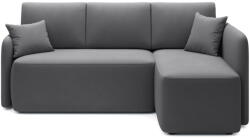 Eltap Szürkésbarna bársony kinyitható-tárolóhelyes sarokkanapé (jobb oldali-heverő résszel) Hadson - ELTAP