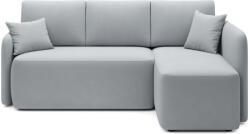 Eltap Világosszürke bársony kinyitható-tárolóhelyes sarokkanapé (jobb oldali-heverő résszel) Hadson - ELTAP