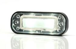 WAS W133, -as tipuscsalád. 982. Rendszám megvilágítás, 12-24V, -os kivitel, lapos, süllyeszthető. 2LED-es. Méretei: 80x30mm, mélység: 24mm. Furattáv. : 65mm. 25 cm bekötési kábellal. Vízállóság: IP66/68 (