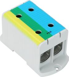  Főáramköri leágazó kapocs, sínre szerelhető, kék-zöld-sárga (FLEAL-240/2KZS)