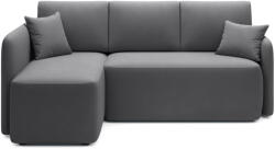 Eltap Szürkésbarna bársony kinyitható-tárolóhelyes sarokkanapé (bal oldali-heverő résszel) Hadson - ELTAP