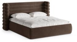 Micadoni Barna kárpitozott ágyneműtartós franciaágy ágyráccsal 180x200 cm Mount - Micadoni