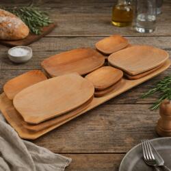 A T E L I E R 49 Set platou pentru servit din lemn cu 12 farfurii (ATE49-ART-155666) Tava