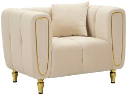 Mauro Ferretti Krémszínű bársony fotel Alma - Mauro Ferretti