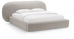Micadoni Bézs kárpitozott ágyneműtartós franciaágy ágyráccsal 160x200 cm Ovalo - Micadoni