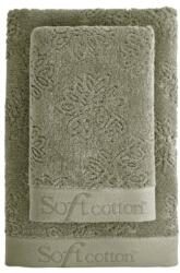 SOFT COTTON LEAF törölköző és fürdőlepedő ajándékszett, 2 db Khaki