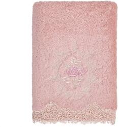 SOFT COTTON DESTAN csipkés törölköző 50 x 100 cm-es Mályva / Dusty rose