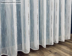 fuggonyoutlet Voile, Pálcikás, fehér alapon barna arany, 200x175 cm