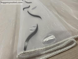 fuggonyoutlet Voile, Roshan, fehér alapon szürke, 200x175 cm