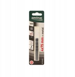 Gröne Fémfúró Grone Hss acél fekete 4 mm 75 mm 2 db (A2207-504043)
