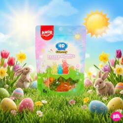 Amos Sweets 4D Gummy Easter Bunnies 65 g - 3D Húsvéti Nyuszi Zselécukor