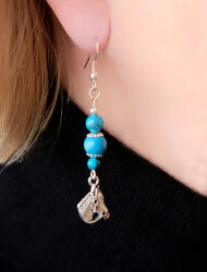  Hosszú Ló Függő Fülbevaló Ezüst Türkiz