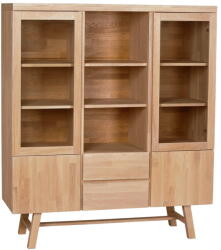 Rowico Natúr színű tölgyfa tálalószekrény 130x150 cm Brooklyn - Rowico