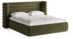 Micadoni Zöld kárpitozott ágyneműtartós franciaágy ágyráccsal 160x200 cm Mount - Micadoni - bonami - 595 380 Ft