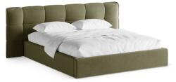 Micadoni Zöld kárpitozott ágyneműtartós franciaágy ágyráccsal 200x200 cm Eric - Micadoni