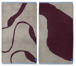 Mette Ditmer Borvörös-szürkésbézs frottír bio pamut törölköző szett 2 db-os 40x55 cm Nova Arte - Mette Ditmer Denmark