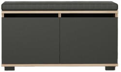 Kalune Design Fekete-natúr színű ülőkés cipőtartó diófa dekorral Drago - Kalune Design