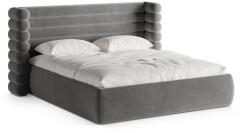 Micadoni Szürke kárpitozott ágyneműtartós franciaágy ágyráccsal 200x200 cm Mount - Micadoni - bonami - 640 820 Ft